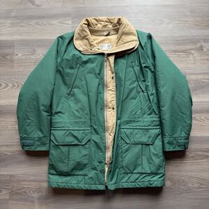 Vintage LL Bean Maine Warden Parka Coat Green Mens M GoreTex Jacket No Hood USA